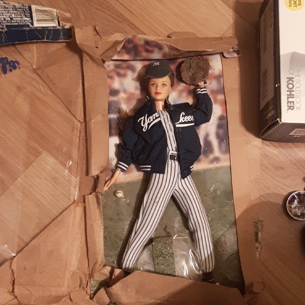 Barbie Yankees Baseball Player Doll - Navy and White